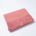 Soft wool feel scarf with fringe tassels in dusty pink shade, folded on white background - 29# Dusty Pink