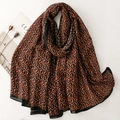 Châle long à motif paisley pour femme en orange et noir pour vacances et voyage - Noir Chameau