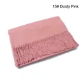 Champagne pink wool scarf with soft tassel edges in a folded flat lay presentation - 15# Champagne Pink