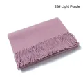 Solid light purple wool scarf with fringe tassels for winter, color number 25 mauve - 25# Mauve
