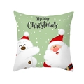 Kerst kussensloop in lichtgroen met sneeuwpop, Kerstman en witte stippen decoratie - Lichtgroene Polkadot Kerstman en Sneeuwpop (TPR420-35) / 45x45CM (Zonder Kern)