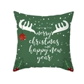 Groene kerstkussenhoes met wit rendiergewei en feestelijke vakantie typografie - Donkergroene Basis Witte Gewei Print (TPR420-36) / 45x45CM (Zonder Kern)