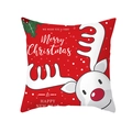 Kerst kussensloop met rode achtergrond en schattige witte cartoon rendier print - Grote Rode Basis Witte Cartoon Rendier (TPR420-40) / 45x45CM (Zonder Kern)