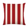 Square polyester pillow cover with red and white vertical stripes for Christmas home decor - Red and White Thin Stripe Style (JYM224-3)