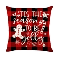 Kerst kussensloop met rood-zwart ruitpatroon en feestelijke prints voor in de woonkamer - 45x45 cm / Peperkoekman en Snoep Patroon (JYM222-2)