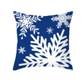 Blue Christmas throw pillow cover with white snowflake pattern in peach skin fabric - Blue Large Snowflake (TPR424-15)