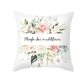 Blumen-Kissenbezug aus Pfirsichhaut mit dem Schriftzug 'Maybe she's a wildflower' - 45x45 Quadrat (Ohne Füllung) / Wildblumen Englischer Satz Stil (TPR460- (2))