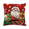 Christmas pillowcase featuring a cartoon Santa Claus and gifts on a red snowy background - 45*45cm (Insert Not Included) / Red Snowflake Santa Holding Gifts Style (JYM170-3)