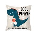 Cartoon Dino mit Basketball bedruckter Pfirsichhaut-Kissenbezug für das Wohnzimmer Sofa - Cool Player Basketball Dinosaurier (TPR474-7)