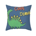 Dunkelblauer Dinosaurier-Kissenbezug mit grünem Cartoon-Dino und COOL Dino Text - Cool Dino Dunkelblauer Dinosaurier (TPR474-17)