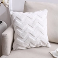 Cuscino decorativo bianco nordico con trama a onde in rilievo su un divano in tessuto - 45*45cm (Fodera Singola Senza Nucleo) / Bianco Motivo a Onde Grandi