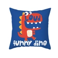 Dunkelblauer Kissenbezug mit rotem Dinosaurier und Loud-Schriftzug für das Sofa - Loud Dunkelblau Roter Dinosaurier (TPR474-25)