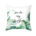 Tropical palm leaf pillow cover with You are my Sunshine print for sofa decor - Sunshine Text Style (TPR472-15) / 45x45CM (No Core)