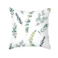 Square peach skin pillowcase with watercolor green eucalyptus leaf print on white - Fresh Eucalyptus Leaves (TPR472-18) / 45x45CM (No Core)