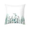 Eucalyptus leaves print throw pillow case on white peach skin fabric for home sofa - Bottom Plant Decor (TPR472-19) / 45x45CM (No Core)