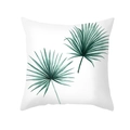 Minimalist square pillowcase featuring dark green tropical palm leaf print on white fabric - Areca Palm Leaf Style (TPR472-25) / 45x45CM (No Core)