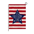 Polyester Independence Day garden flag with 'LET FREEDOM RING' text on a metal stand - Let Freedom Ring Star Style (HYQ039-1)