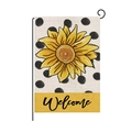 Sunflower garden flag with black dots and Welcome message for outdoor yard decoration - Hyq040-2