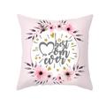 Mother's Day Best Mom Ever pillow cover with pink floral design on peach skin fabric - 45x45cm Pillowcase Only / Best Mom Ever Heart Style (TPR484-8)