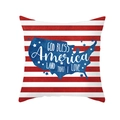 Peach skin pillowcase featuring US map and God Bless America print on stripes - Red White Stripes US Map (TPR475-1)