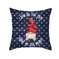 Housse de coussin gnome du jour de l'indépendance avec texte patriotique sur fond bleu - Gnome Bleu (TPR475-7)