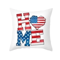 Housse de coussin HOME motif drapeau américain avec cœur étoilé pour décoration salon - Style HOME Cœur (TPR475-9)