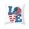 Housse de coussin blanche avec texte LOVE drapeau USA et tournesol déco intérieur - LOVE Tournesol (TPR475-10)
