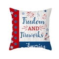 Housse de coussin Fête de l'Indépendance avec imprimé Freedom and Fireworks - Style Liberté Feux d'Artifice (TPR475-14)