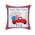 Housse de coussin Fête de l'Indépendance USA avec camion rouge et motif festif - Red Truck Fireworks (TPR475-16)