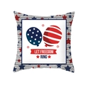 Housse de coussin Fête de l'Indépendance avec texte Let Freedom Ring et motifs étoiles - Balloon Freedom Style (TPR475-18)