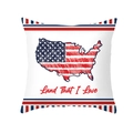 Housse de coussin Fête de l'Indépendance avec carte USA et Land That I Love - US Map Flag (TPR475-20)