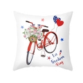 Housse de coussin Fête de l'Indépendance avec vélo rouge et texte Let Freedom Ring - Blue Bicycle (TPR475-22)