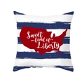 Housse de coussin Fête de l'Indépendance USA avec rayures bleues et imprimé Liberty - Vintage Map Style (TPR475-24)