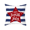 Housse de coussin du 4 juillet avec rayures bleu marine et motif de grande étoile rouge - Blue Stripe Red Star (TPR475-25)