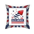 Housse de coussin Fête de l'Indépendance avec texte God Bless America et fusée patriotique - Rocket Blessing (TPR475-27)