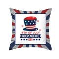 Housse de coussin Fête de l'Indépendance avec chapeau américain sur bois rétro - Independence Top Hat (TPR475-28)