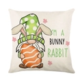 Easter gnome pillowcase with green bunny ears and I'M A BUNNY RABBIT quote for home decor - Easter Bunny Ear Gnome (JYM269-4)