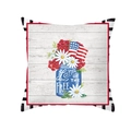 Housse de coussin Fête de l'Indépendance avec pot Mason et drapeau américain - Mason Jar Floral (TPR475-31)