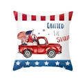 Housse de coussin du 4 juillet avec gnomes en camion rouge et texte United We Stand - United Gnomes (TPR475-34)