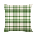 Federa per cuscino quadrata a quadri bianchi e verdi per il giorno di San Patrizio - Modello Plaid Verde Bianco (JYM261-4)