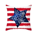 Housse de coussin Fête de l'Indépendance avec rayures rouges et motif Let Freedom Ring - Starry Freedom Style (TPR475-36)