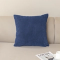 Navy blue square corduroy pillow cover with corn kernel texture on minimalist sofa - 45cm*45cm (Single Pillowcase Without Core) / Navy Blue