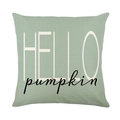 Salbeigrüne Kürbis-Kissenhülle mit Hello Pumpkin Aufdruck für herbstliche Heimdekoration - Salbeigrün Hello Pumpkin Stil (JYM337-2)