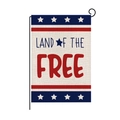 Independence Day garden flag with Land of the Free text on burlap with metal stand - Land of the Free Starry Style (HYQ039-2)
