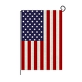 Independence Day garden flag with American stars and stripes on a metal L-bracket stand - Classic Vertical Stars and Stripes Style (HYQ039-3)