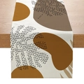 Morandi style polyester table runner with brown abstract geometric art prints - Earth Tone Abstract Geometric (ZQ8-5)
