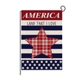 Independence Day garden flag featuring America Land That I Love slogan with star pattern - Land That I Love Gingham Star Style (HYQ039-4)