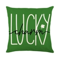 Federa verde per San Patrizio con stampa LUCKY charm e motivo a quadrifoglio - Modello Sfondo Verde LUCKY charm (JYM415-2)