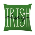 Fodera per cuscino verde San Patrizio con scritta Irish Whiskey e trifoglio - Modello Verde Trifoglio IRISH whiskey (JYM415-3)