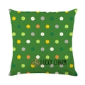 Federa verde per San Patrizio con scritta Lucky Charm e vivaci motivi a pois colorati - Modello Verde Pois Colorati LUCKY CHARM (JYM421-2)
